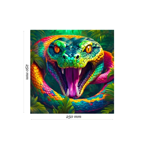 Puzzle Drewniane 25 x 25 cm WĄŻ 170 Elementów Układanka Drewniana
